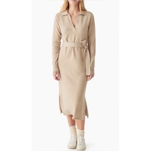 Faherty Dresses & Skirts - EUC Faherty Jackson Organic Cotton Midi Sweater Dress with Belt (S)